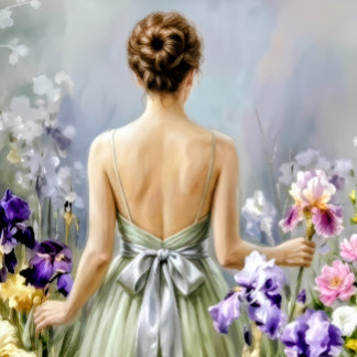 Hoja De Papel De Regalo Lady in the purple meadow Decoupage 
