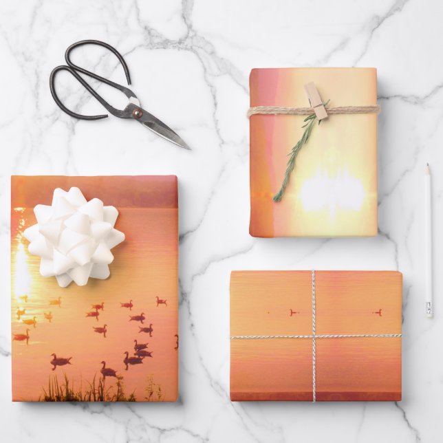 Hoja De Papel De Regalo Lakeshore Sunset sunrise Lake Arrowhead (Anverso)