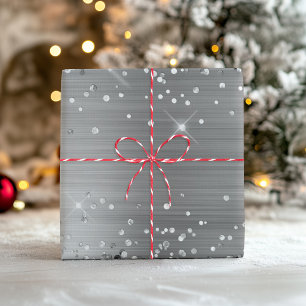 Hoja De Papel De Regalo Lámina de Ombre Plateado Brillante