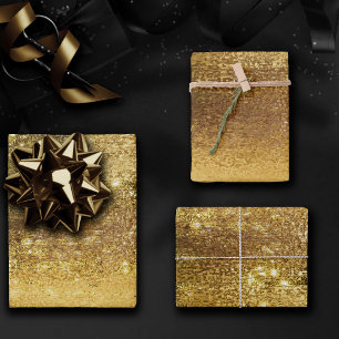 Hoja De Papel De Regalo Laminado Glamuroso   Brillo Falso de Cobre Bronce 