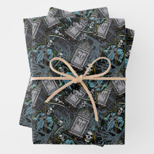 Hoja De Papel De Regalo Lápidas del Segador Siniestro de Halloween