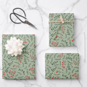 Hoja De Papel De Regalo Lápiz foliológico rojo verde lindo
