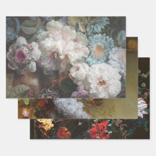 Hoja De Papel De Regalo Las Flores Siguen Siendo Neerlandesas Decoupage Pe