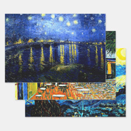 Hoja De Papel De Regalo Las pinturas más populares de Van Gogh envolviendo