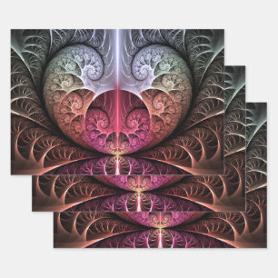 Hoja De Papel De Regalo Latido, Arte fractal surrealista abstracto
