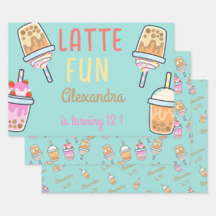 Hoja De Papel De Regalo Latte divertido café bebé cumpleaños