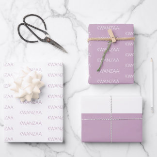 Hoja De Papel De Regalo Lavanda moderna y Kwanzaa blanca