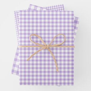 Hoja De Papel De Regalo Lavanda suave de Gingham clásica