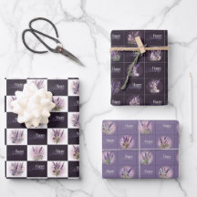 Lavender Design Birthday Gift Wraper