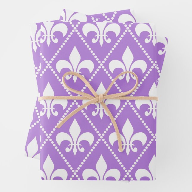 Hoja De Papel De Regalo Lavender Fleur de Lis (In situ)