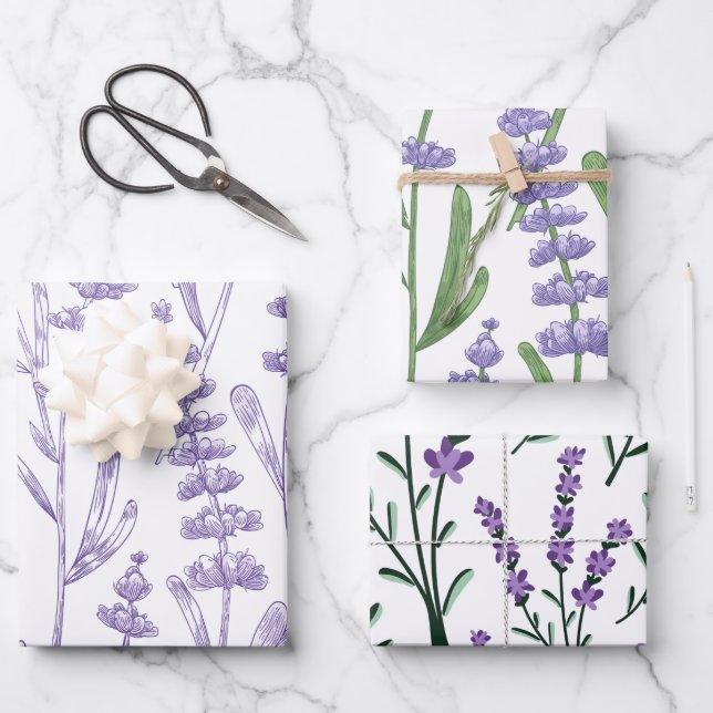 Hoja De Papel De Regalo Lavender Seamless (Anverso)