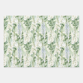 Hoja De Papel De Regalo Lavender White Delphinium Flowers Bridal Shower