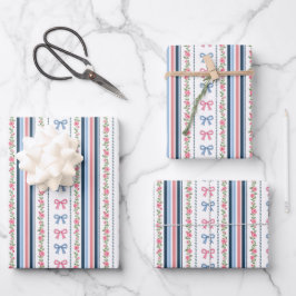 Hoja De Papel De Regalo Lazo Coquette Rosa Azul Bebé Cumpleaños Ducha Nupc