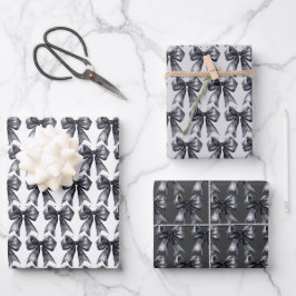 Hoja De Papel De Regalo Lazo de Coqueta Negro