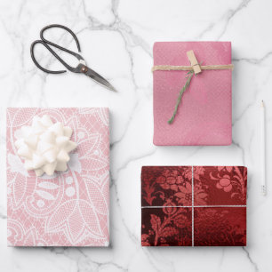 Hoja De Papel De Regalo Lazo floral rosado