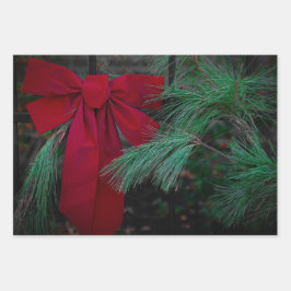 Hoja De Papel De Regalo Lazo Rojo de Fiesta