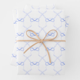 Hoja De Papel De Regalo Lazos Azules de Acuarela