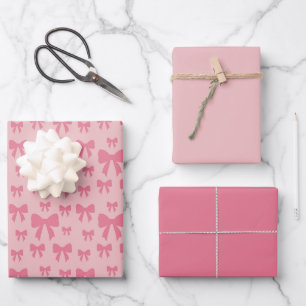 Hoja De Papel De Regalo Lazos de tulipán de moda rosa en boho chic rosa