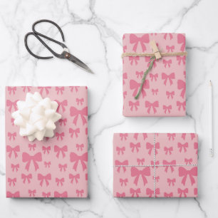 Hoja De Papel De Regalo Lazos de tulipán de moda rosa en boho chic rosa
