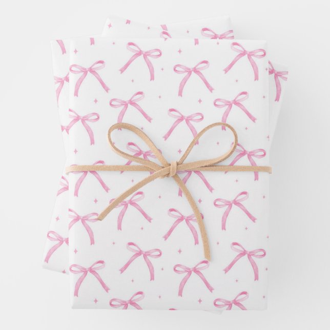 Hoja De Papel De Regalo Lazos rosados (In situ)