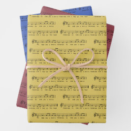 Hoja De Papel De Regalo Le deseamos una feliz nota musical clásica de Navi