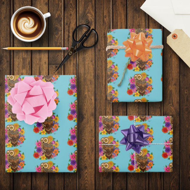 Hoja De Papel De Regalo Lechuza Bouquet (Subido por el creador)