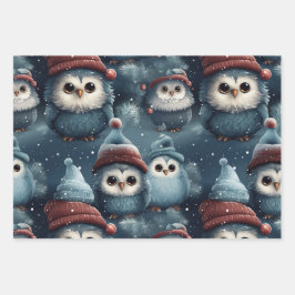 Hoja De Papel De Regalo Lechuza navidad