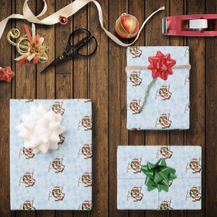 Hoja De Papel De Regalo Lechuza Snowflake navidades