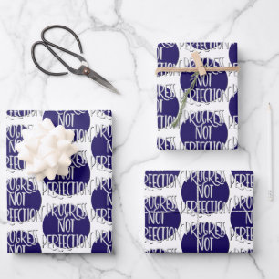 Hoja De Papel De Regalo Lema Progreso No Perfección