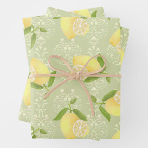 Hoja De Papel De Regalo Lemon Motif Love Olive