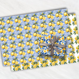 Hoja De Papel De Regalo Lemon Pattern Citrus Fruit Tropical Summer