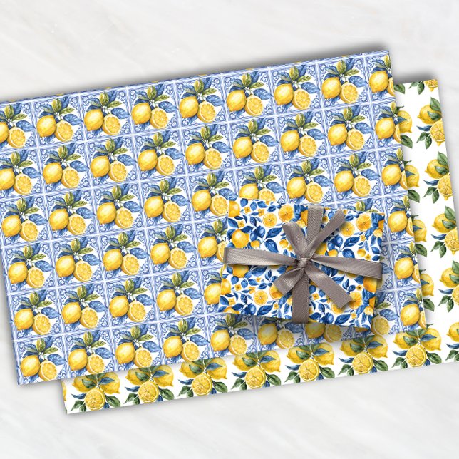 Hoja De Papel De Regalo Lemon Pattern Citrus Fruit Tropical Summer (Subido por el creador)