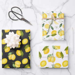 Hoja De Papel De Regalo Lemones amarillos en el vino