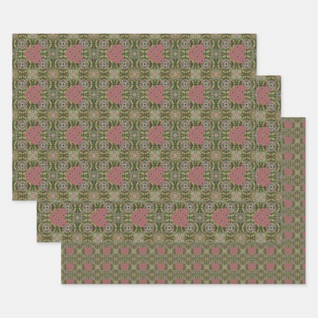 Hoja De Papel De Regalo Leoch Forest Heart (Set)