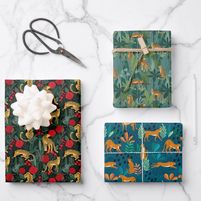 Hoja De Papel De Regalo Leopard Jungle Pack (Anverso)