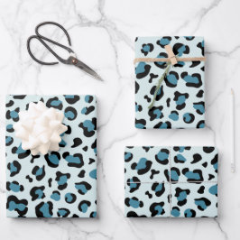Hoja De Papel De Regalo Leopard Print, Leopard Spots, Blue Leopard