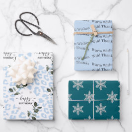 Hoja De Papel De Regalo Leopardo de glaciar salvaje invernal