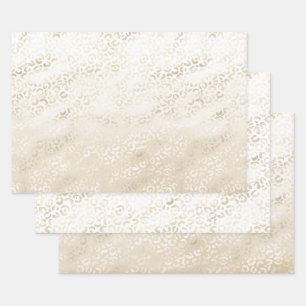 Hoja De Papel De Regalo Leopardo de oro Imprimir color khaki cream beige
