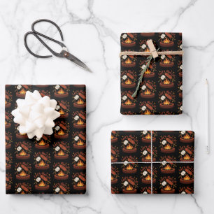Hoja De Papel De Regalo Let’s Get Lit Fogata – Malvavisco y Hot Dog Lindos