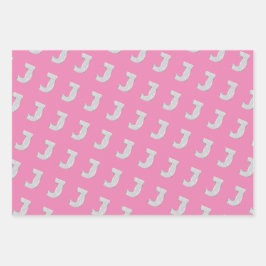 Hoja De Papel De Regalo Letra rosa J