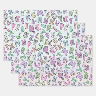 Hoja De Papel De Regalo Letras del doodle caprichosas