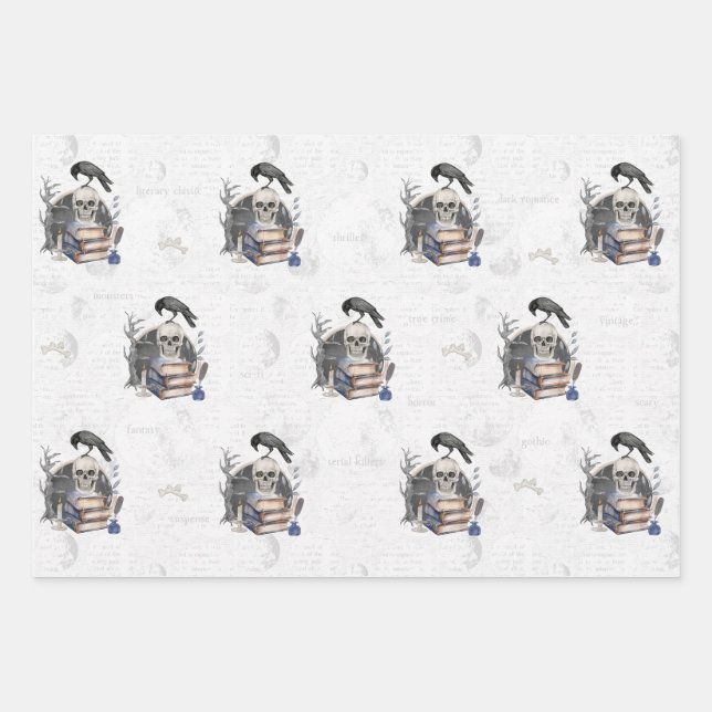 Hoja De Papel De Regalo Libros antiguos y antiguos de la biblioteca Raven (Anverso)