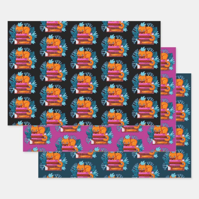 Hoja De Papel De Regalo Libros aprobados para gatos (Set)