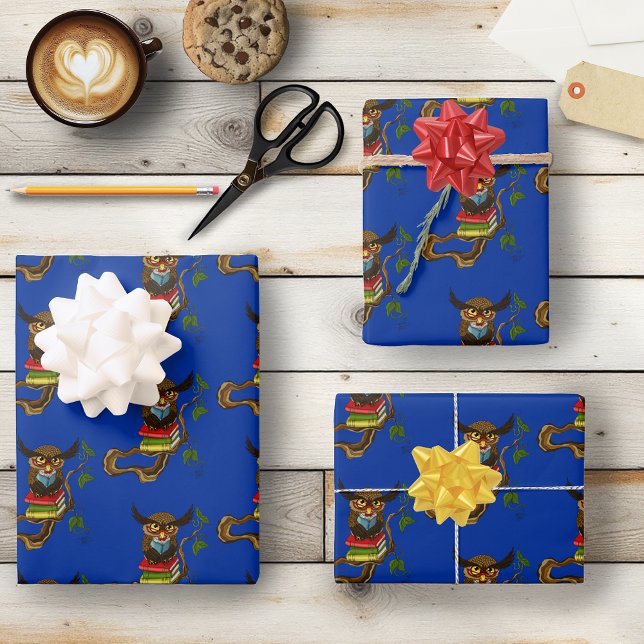 Hoja De Papel De Regalo Libros De Búho Cute (Subido por el creador)