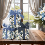 Hoja De Papel De Regalo Lily del Valle y Patrones Florales de Hawthorn<br><div class="desc">Hermosa lirio del valle y flores de espino dorsal patrones florales.</div>