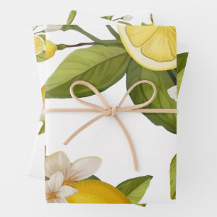 Hoja De Papel De Regalo limón cítrico