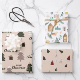 Hoja De Papel De Regalo lindo árbol de navidad escandinavo