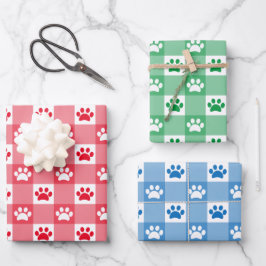 Hoja De Papel De Regalo Lindo estampado de gingham rojo verde azul con hue