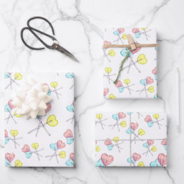 Hoja De Papel De Regalo lindos y coloridos latigazos cardíacos