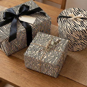 Hoja De Papel De Regalo Línea Art Naturaleza inspirada geométrica Negro y 